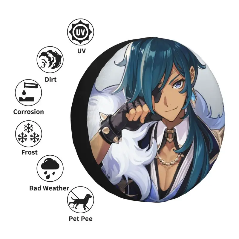 Пользовательский чехол для запасного колеса Kaeya Genshin Impact Toyota Land Cruiser Prado Jeep RV SUV 4WD 4x4