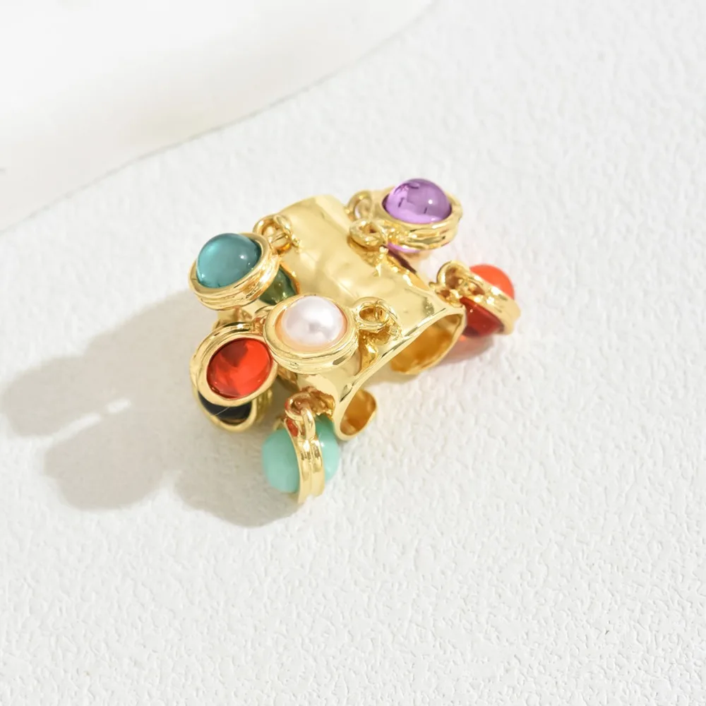 Модное дизайнерское винтажное Открытое кольцо с бахромой регулируемые