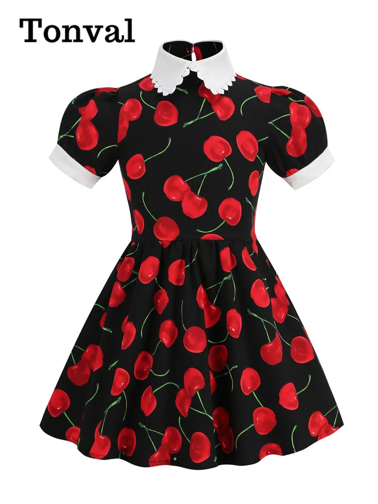 Детское винтажное платье Tonval хлопковое плиссированное с пышными рукавами и