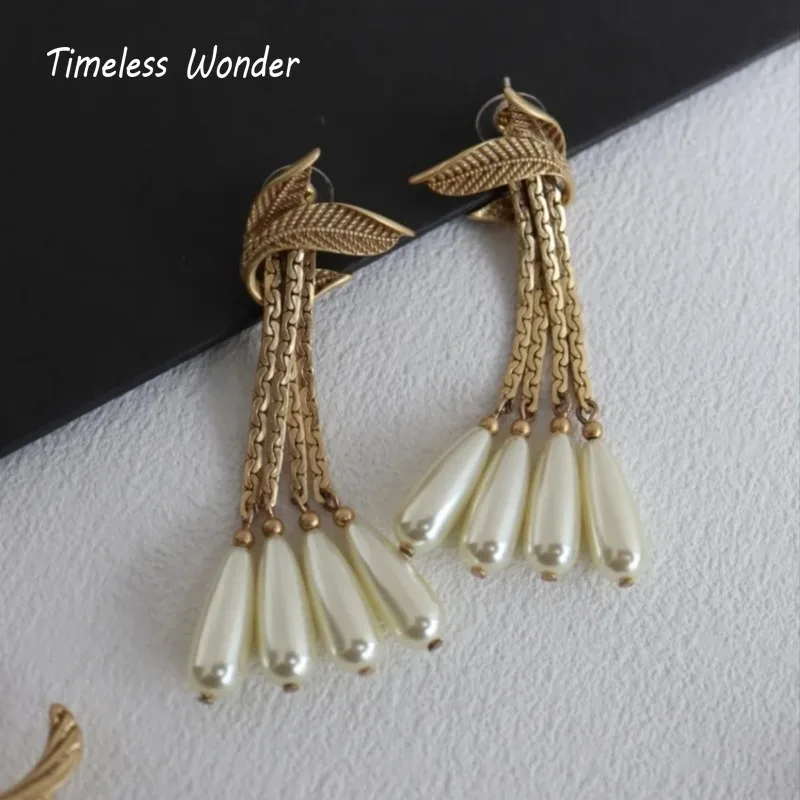 Вневременная брошь с кисточками в стиле ретро виде листьев и стеклянных бусин