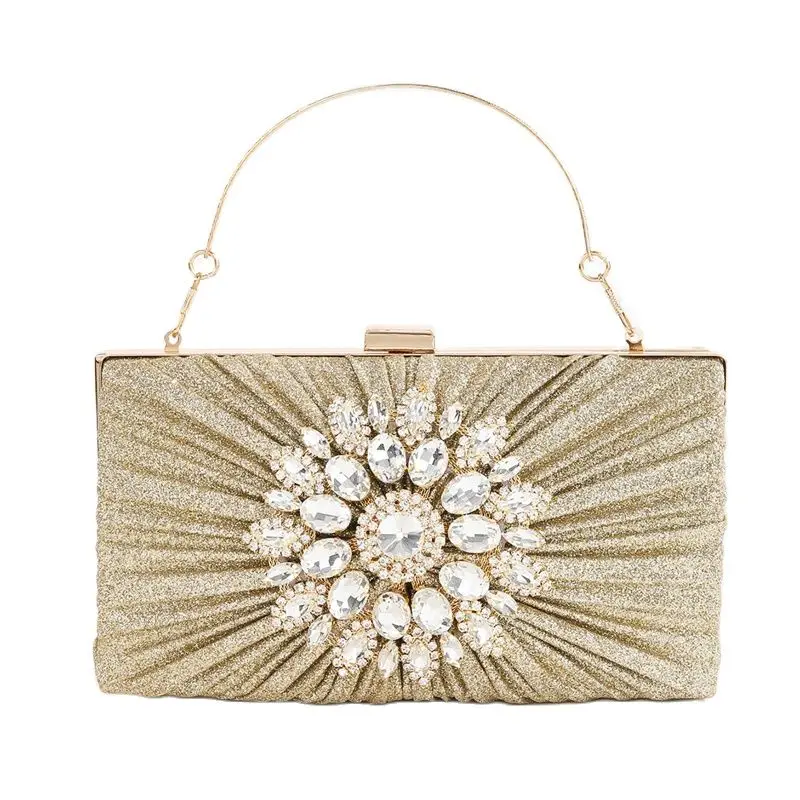 2023 New Women Diamond Flowers Evening Bags Mini Banquet Women Clutch Bags Mini Wallets With Chain Drop Shipping