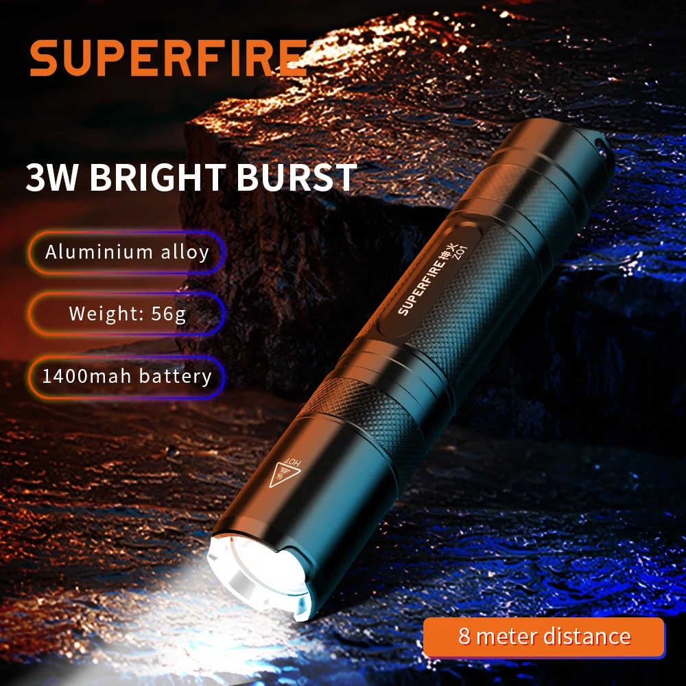 

SuperFire Z01 cat moss lamp fluorescent agent detection pen 365nm purple light flashlight mask banknote inspection