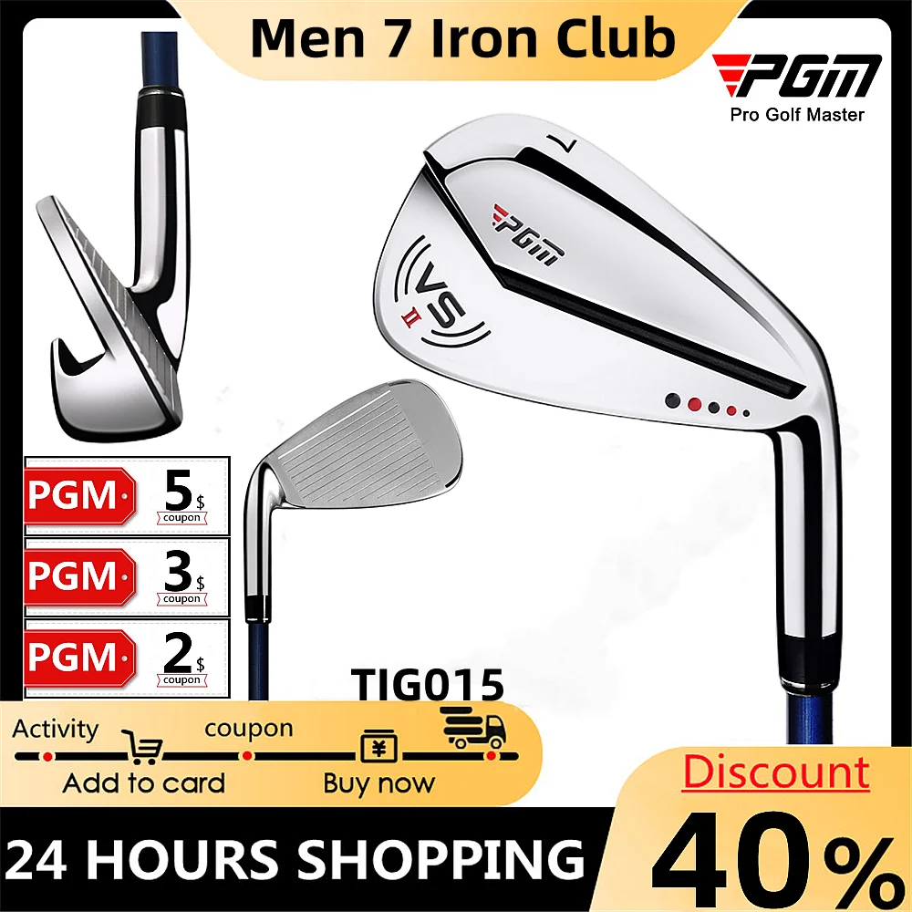 

PGM Golf Club Men's Golf 7# Iron Right-hand Stainless Steel/Carbon Beginners Practice Iron Hijab Golf Irons Stability TIG015