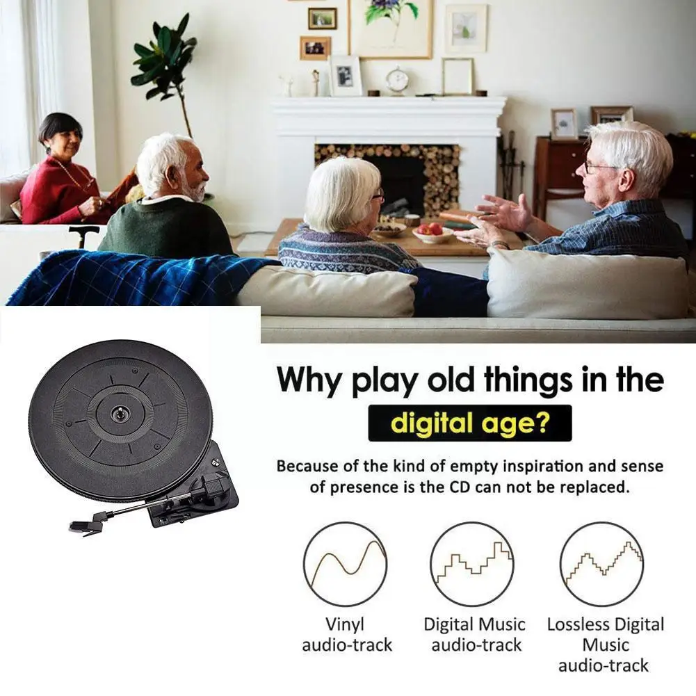 

Винтажный музыкальный проигрыватель 28 см, проигрыватель виниловых пластинок, проигрыватель с автоматическим фонографом, рукоятка, новые д...