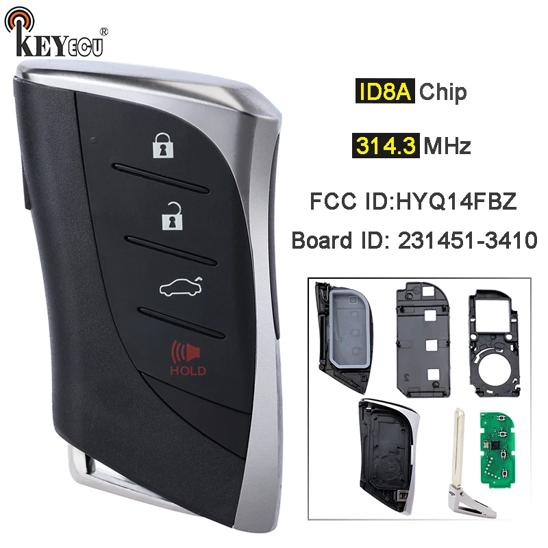 KEYECU 312/314 2 МГц FCC ID: HYQ14FBF 231451 -3410 Плата Артикул: 8990H-06010 Умный дистанционный брелок
