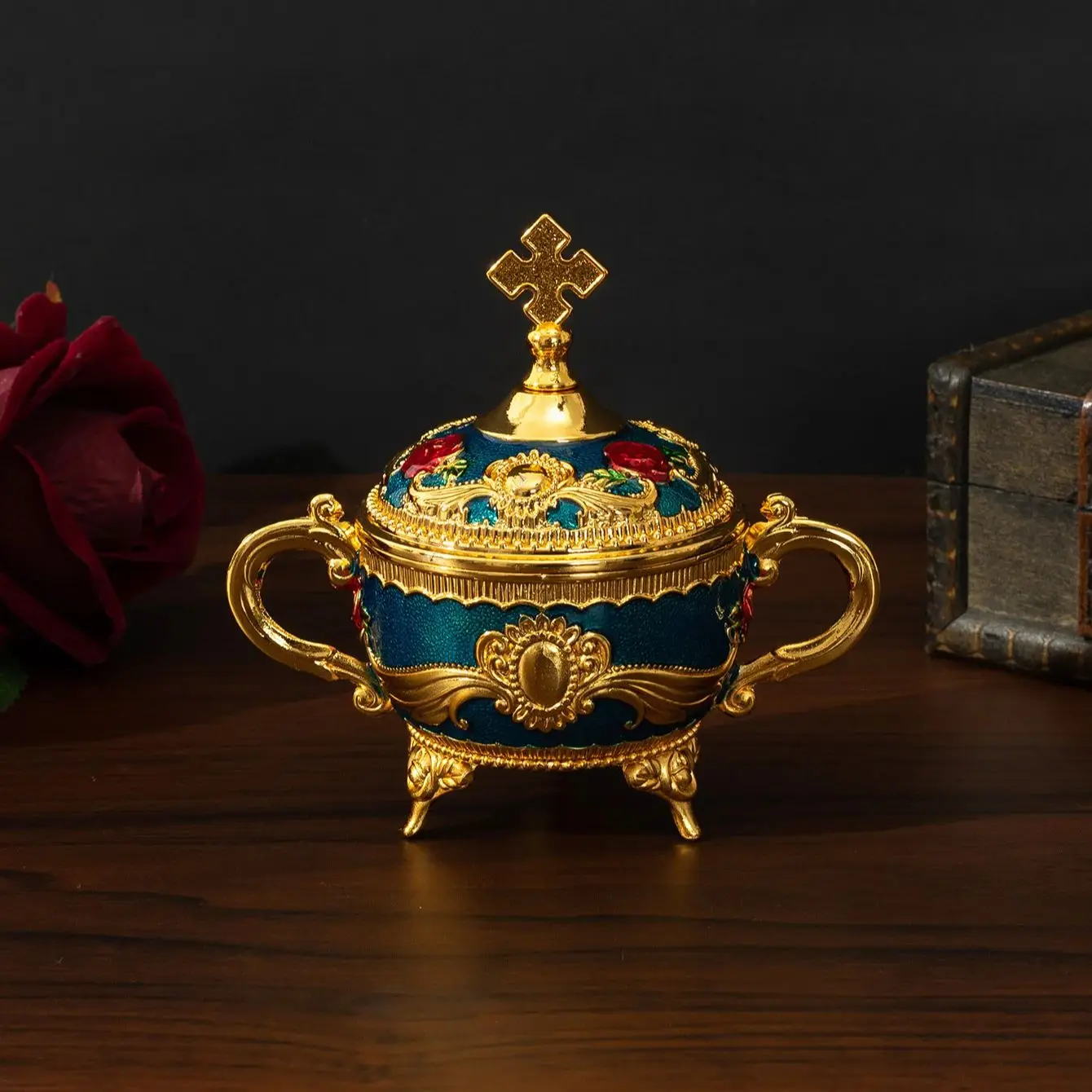 

Коробка для хранения конфет в европейском стиле cross rose, металлическая коробка для сушеных фруктов