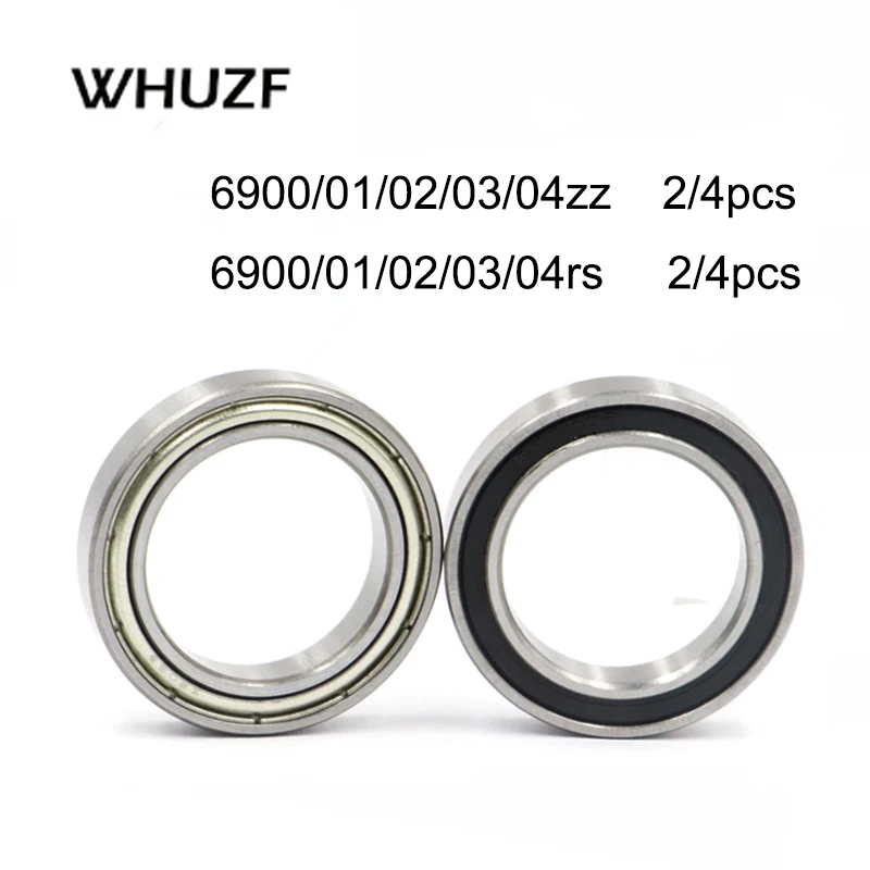 

WHUZF 2/4 шт./лот 6900-2RS 6901rs 6902zz 6903ZZ RS 6904-2rs zz резиновый тонкий радиальный шарикоподшипник