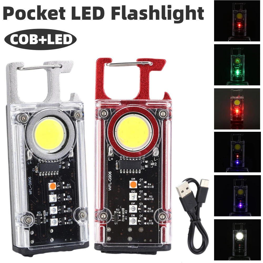 

Pocket LED Flashlight Strong Light Portable Lantern Waterproof Rechargeable Keychain Lamp 500LM Camping Flash Light Pocket Torch