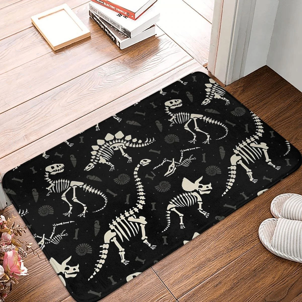 

Противоскользящий коврик в стиле хип-хоп с граффити для уличного искусства, Окаменелости Динозавров в черном цвете, коврик для гостиной, ку...