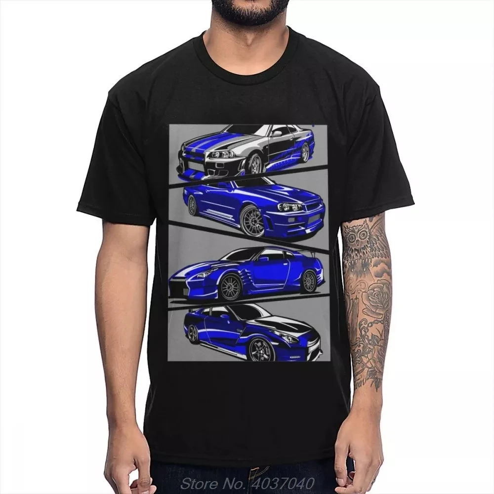 

Male Nissan Paul Walker Skyline GTR Novelty T shirt Round Neck Stylish Design T Shirt tees