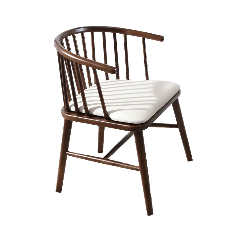 Dining Chair Solid Wood Princess Western Restaurant Windsor Armrest Milk Tea Leisure Desk Balcony Negotiation Customized |