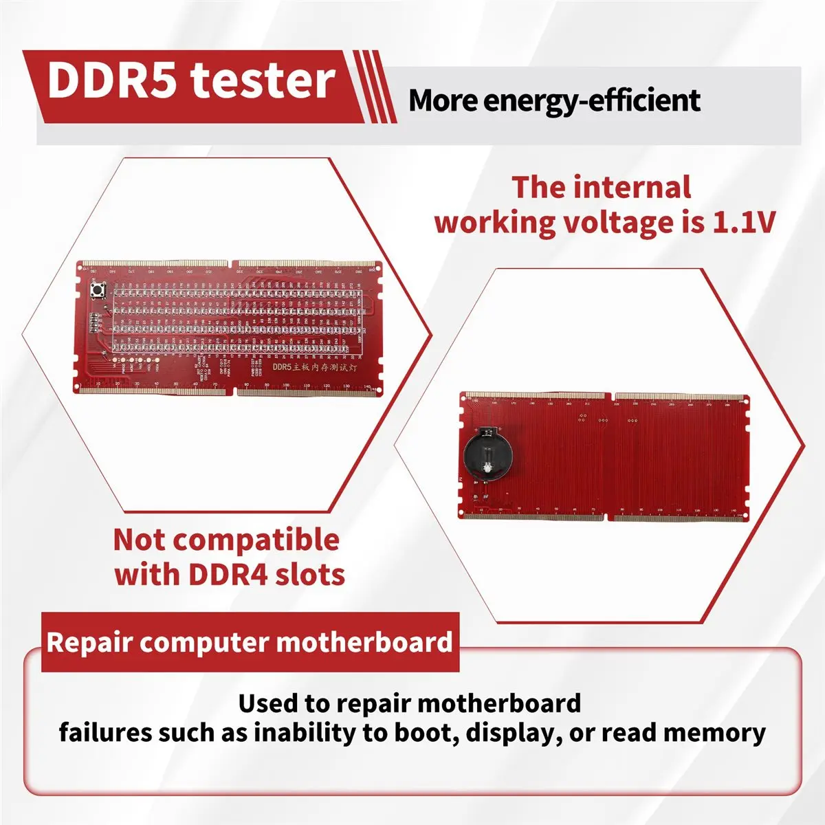 Фото Тестер слотов памяти DDR5 popop с широкой совместимостью для ремонта компьютеров №1