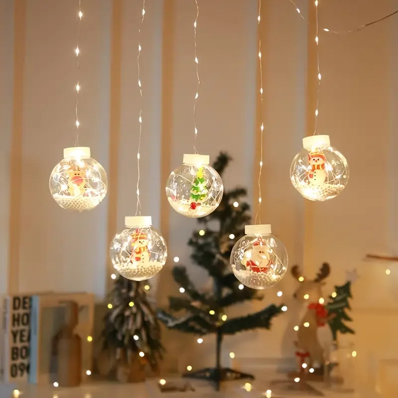 

HMTX 1pc, Led Christmas Wish Ball String Lights (3.28ft), Christmas Decor Ornament, Scene Decor, Holiday Accessory, Birthday Par