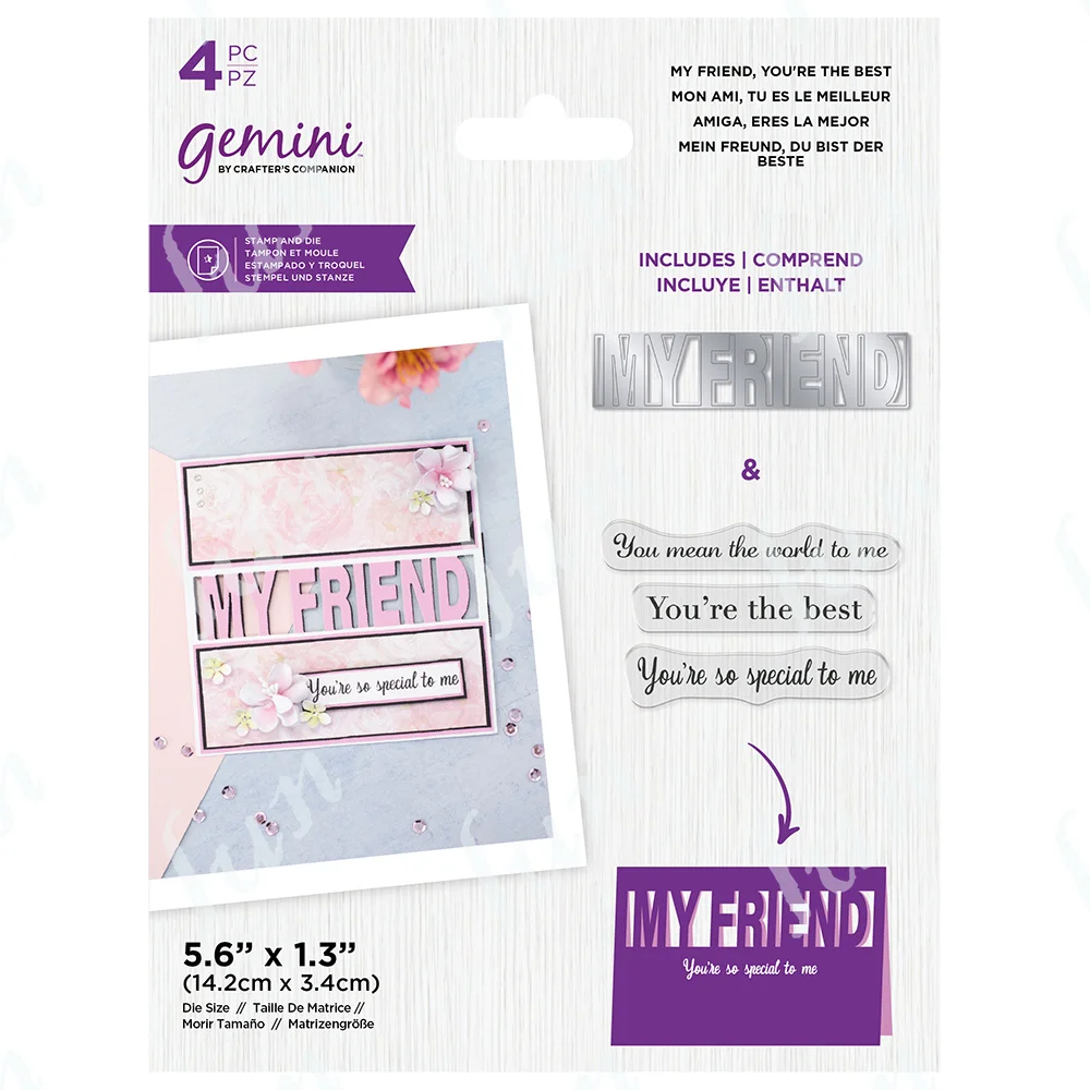 

Hot Sell New Emotional Blessing Cutting Dies My Friend You're the Best Silicone Stamps Set Diy Greeting Card Diary Coloring Mold