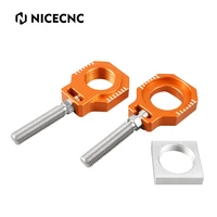 nicecnc rear axle blocks chain adjuster 25mm for ktm 125 450 sxf sx300 xcf xc 250 450sxf factory edition motocross accessories