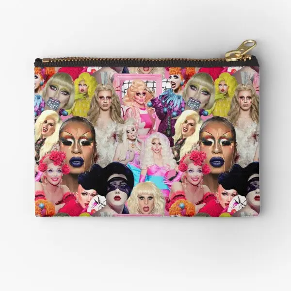 

Rupaul Drag Race Collage Zipper Pouches Underwear Socks Women Men Bag Pure Cosmetic Packaging Storage Panties Key Wallet Pocket