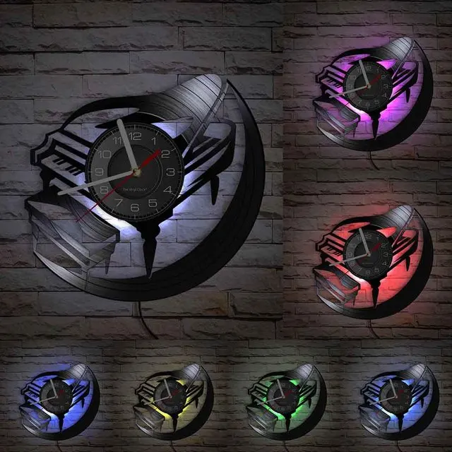 

Граммофон запись настенные часы для музыкальной студии Pianoforte виниловый CD диск настенные часы винтажные Ретро музыка Вдохновленный подарок