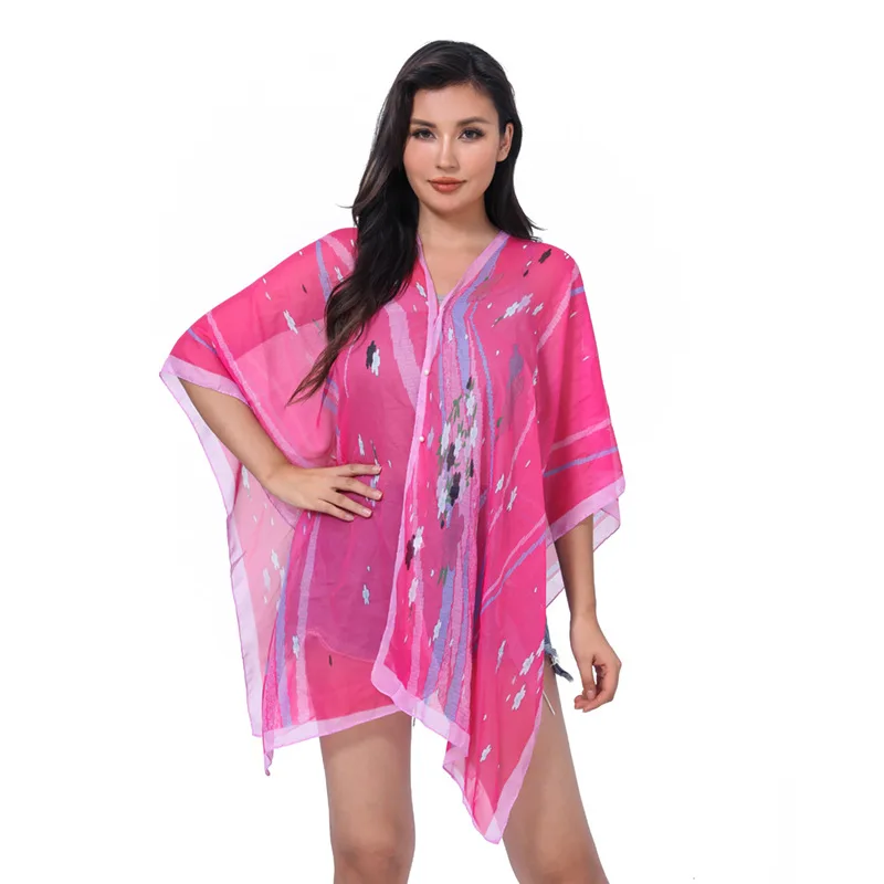 Пляжная накидка с драпировкой большой марлевый пляжный солнцезащитный шарф