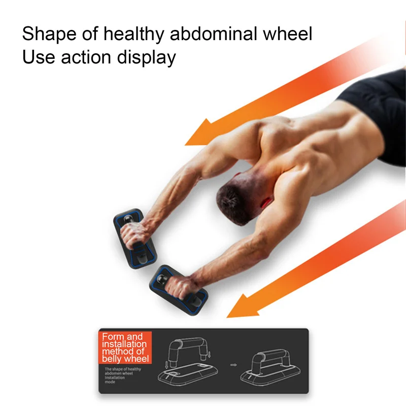 

Push-up Bracket Fitness Sports Equipment NonSlip Multifunctional Abdominal Wheel Push-up Brace Abdominal Exerciser Four Wheel