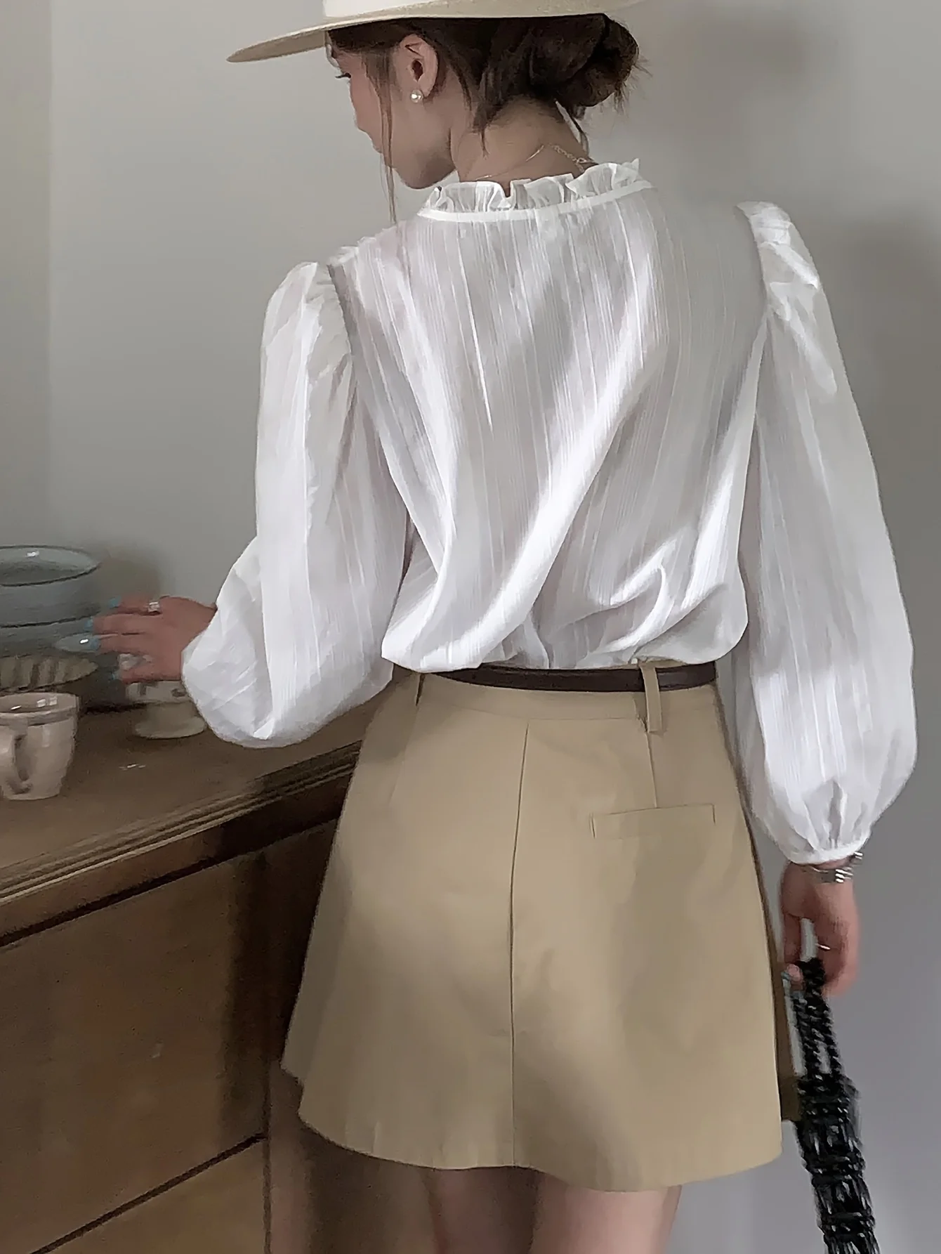 Рубашка с длинным рукавом свободного покроя