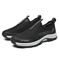 men summer mesh black shoes lazy breathable mesh casual sports shoes cloth men board outdoor low root wading shoes sneakers traf