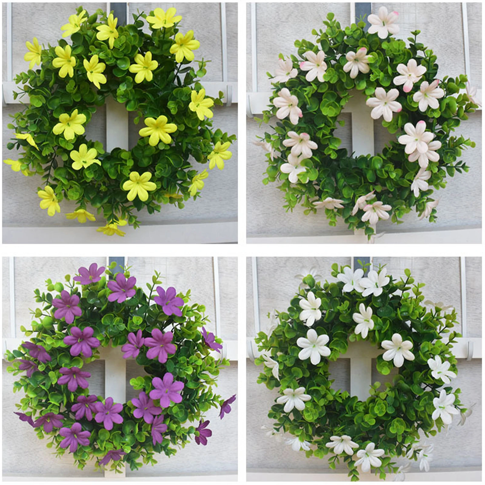 

Plastic Model Small Eucalyptus Garland Simulation Wreath 30CM Wedding Party Garden Decorations Door Decoration Silk Cloth Leaves