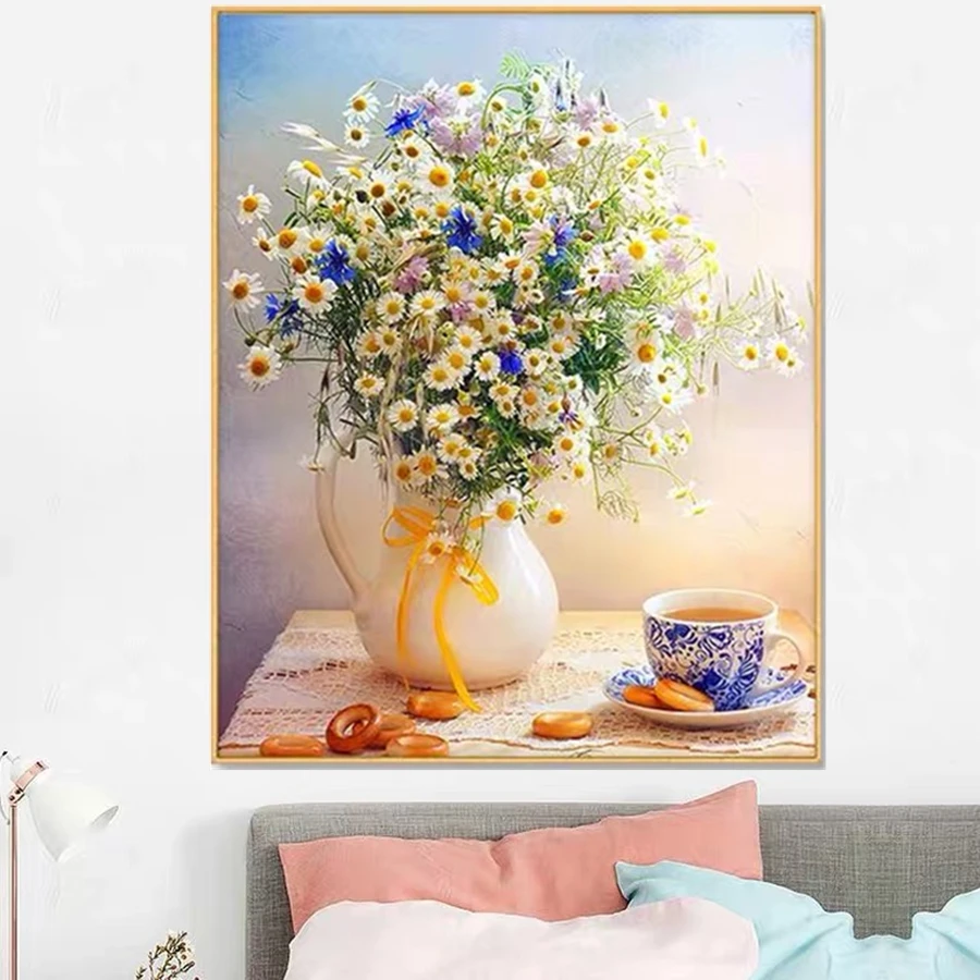 

DIY 5D Diamond Painting Natural Flowers Full Drill Square Round Embroidery Mosaic Art Picture Of Rhinestones Home Decor Gifts