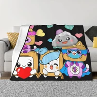 foxy and boxy lankybox blankets sofa cover fleece textile decor for kids giftswarm throw blanket for home bedroom quilt