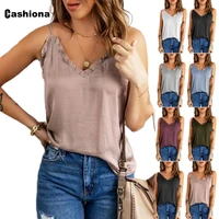 women fashion camis top solid casual shirts 2022 new summer leisure pleated tshirt sleeveless micro vest clothing pink gray