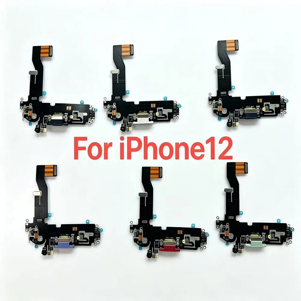 Фото Оригинальный гибкий кабель разъема зарядки для iPhone 12, 12 Pro, 12 Pro Max, 12ProMax, порт USB для зарядки, запасные части для ремонта. №2
