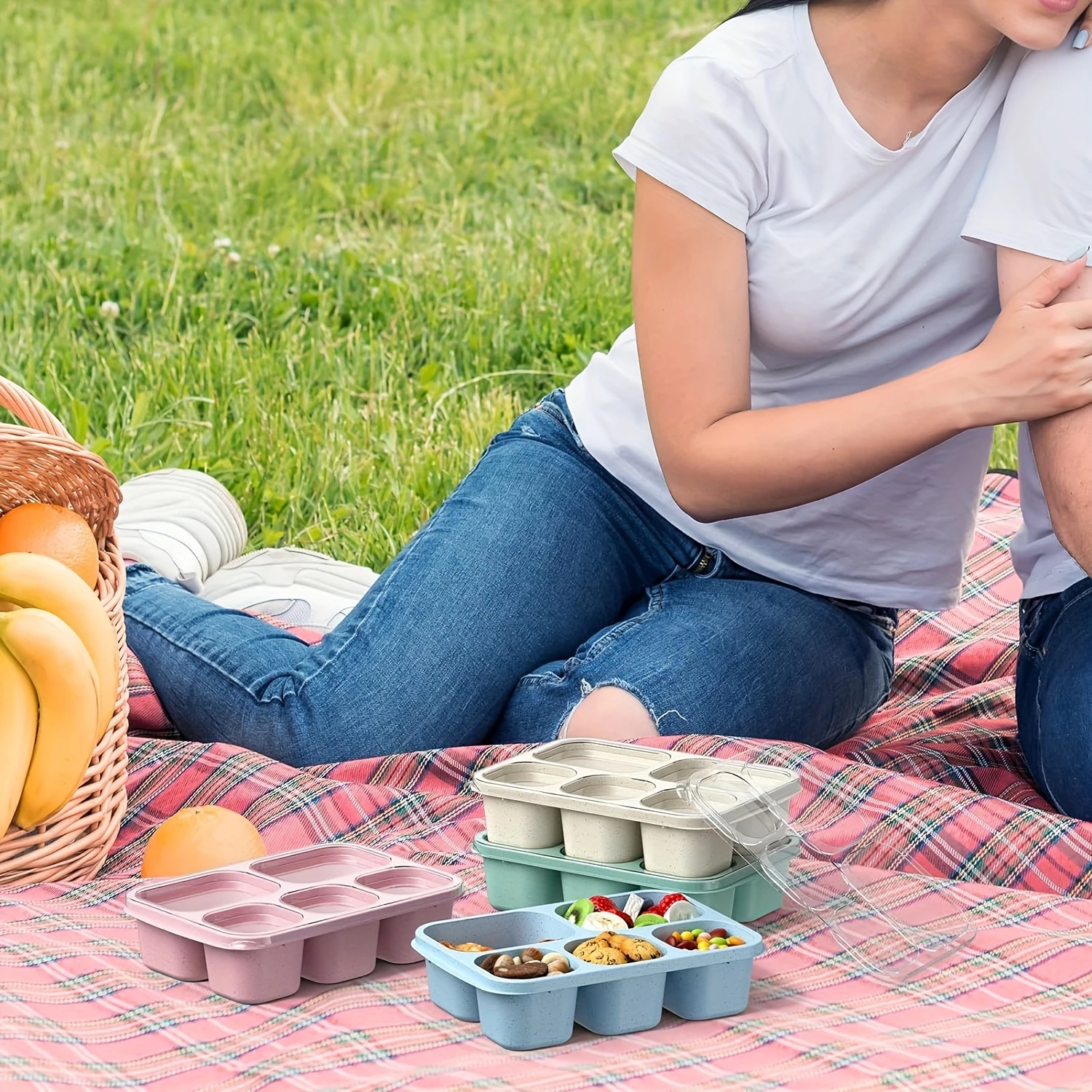 Силиконовая коробка для бенто из 4 предметов — просторный контейнер