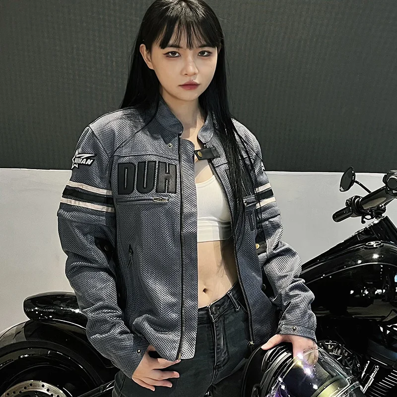 DUHAN женская тонкая мотоциклетная куртка из дышащей мягкой сетки велосипедная для