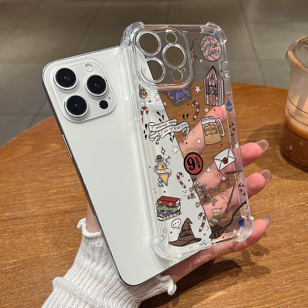 Фото Прозрачный противоударный чехол Magic P-Potters Label H-Harries для iPhone 17 Air 16 16e 15 14 Plus 13 12 11 Pro Max X Xs XR 8 №2