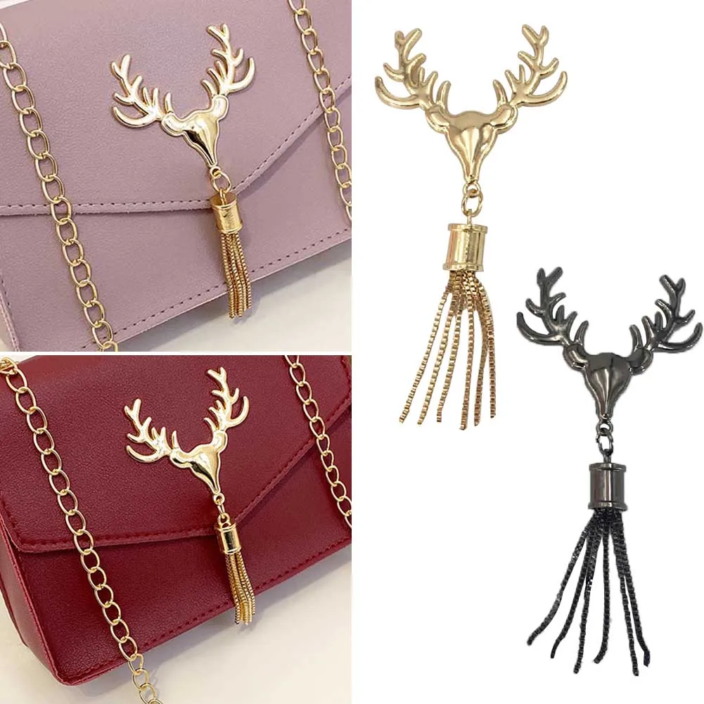 

Exquisite Metal Cute Deer Clasp Buckle Buckles Bag Purse Hat Decor With Tassel Hardware DIY Leather Craft Accessory Bag Hardware