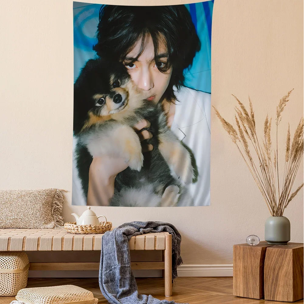 Певица кпоп Ким Тай Хюн в аниме гобелен Лэй искусство научная фантастика комната