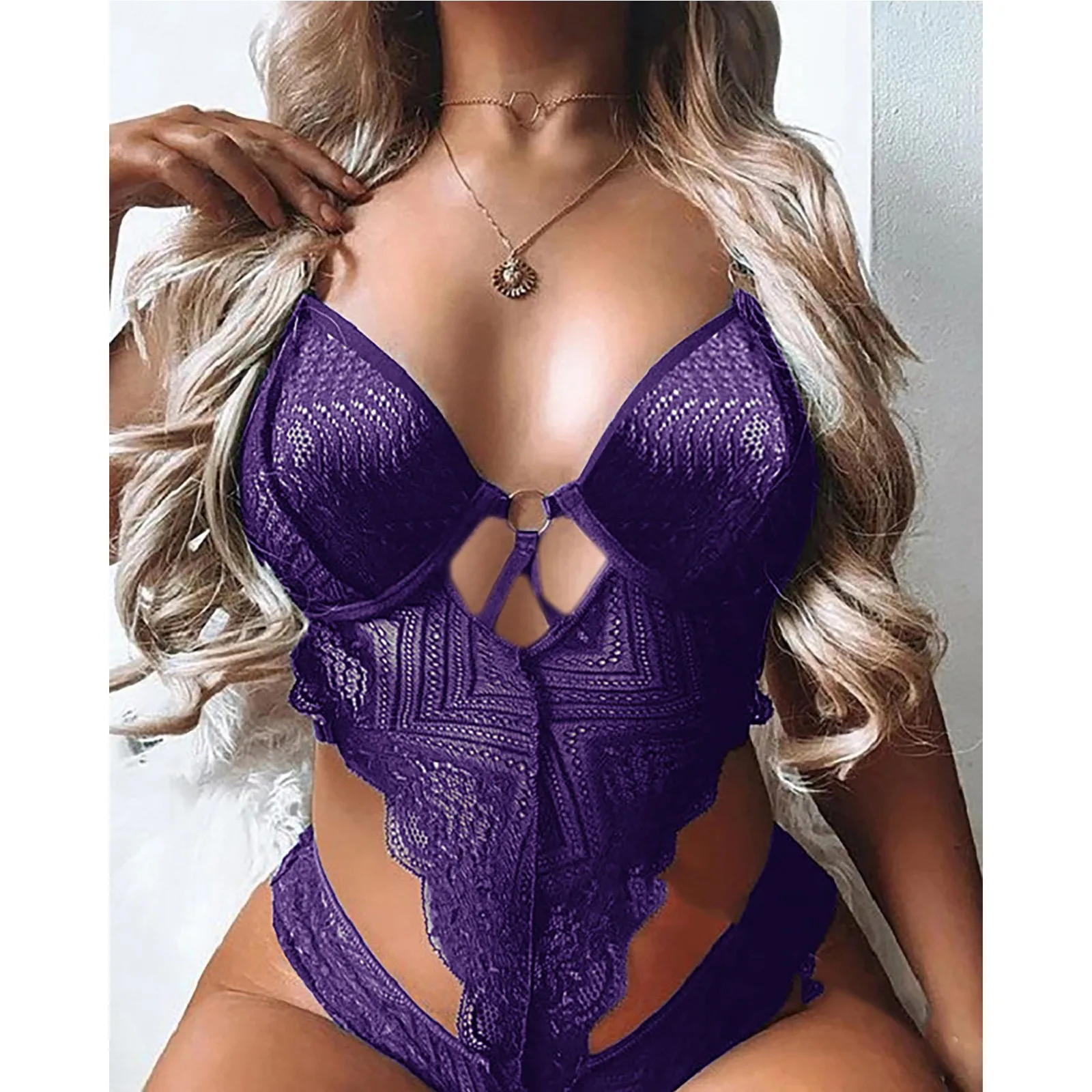 Нижнее Белье для секса 18 цельное Женское кружевное Сексуальное пижама с глубоким