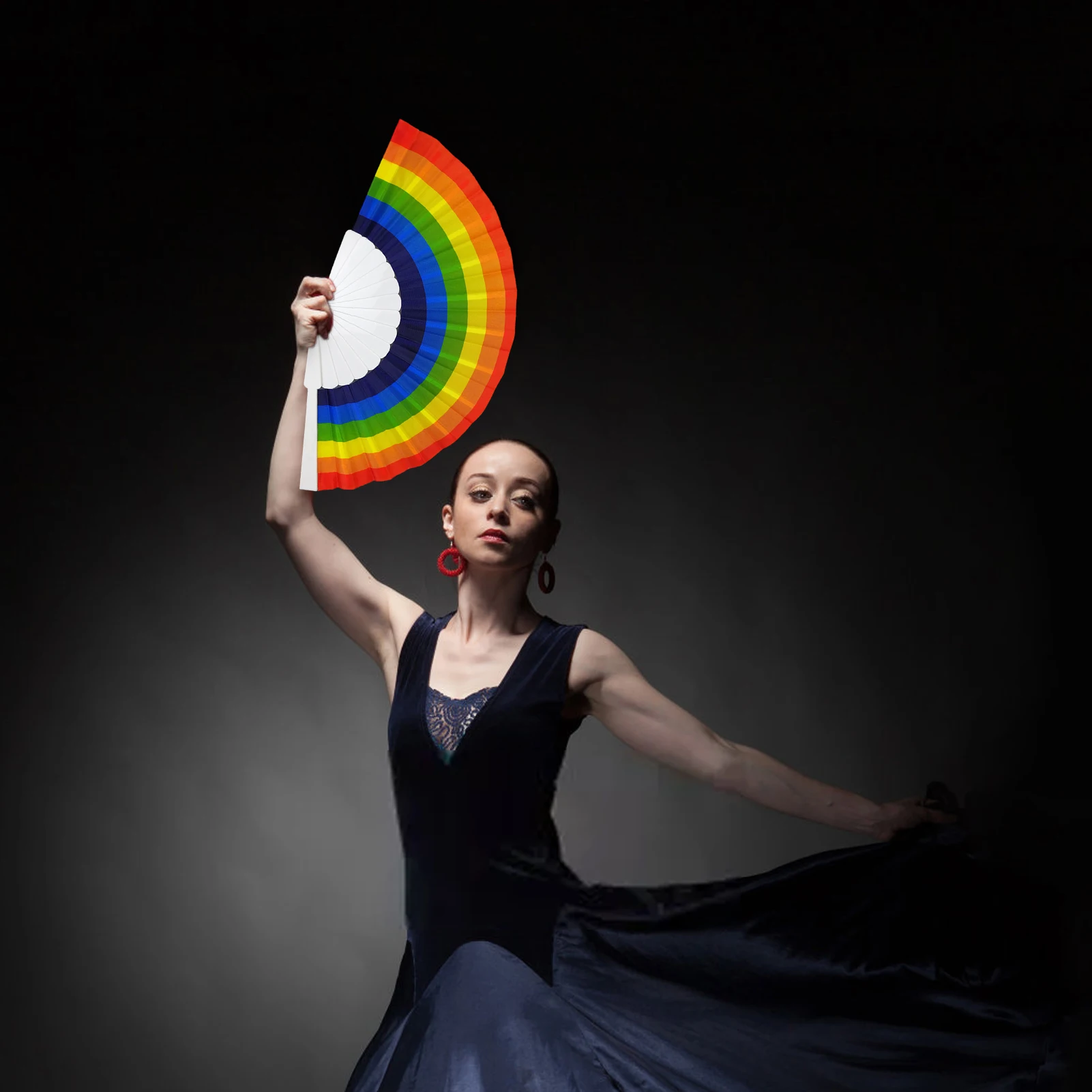 Радужные вееры прочный подарок для ручного фестиваля вечеринки складной