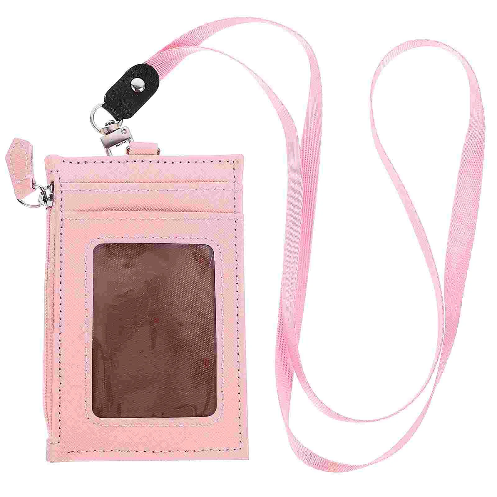 

Heart Pattern Holder Portable Glitter Multiple ID Slot Bag Coin Storage Bag with Hanging Strap for Women Girls (Pink)