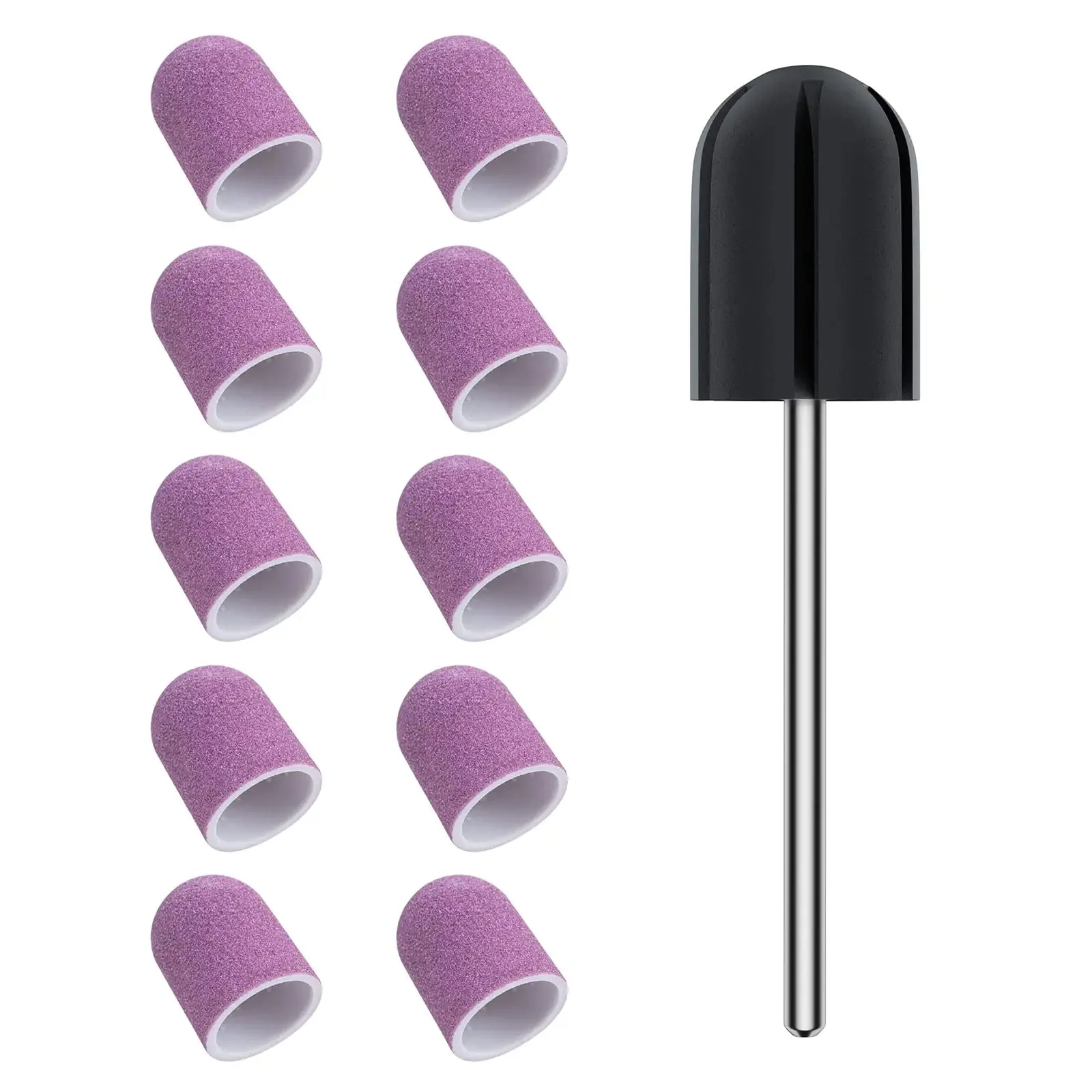

Fine Grit 10 Pcs Nail Sanding Caps for Foot File Purple (10mm) Callus Remover Manicure Pedicure Nail File Accessories