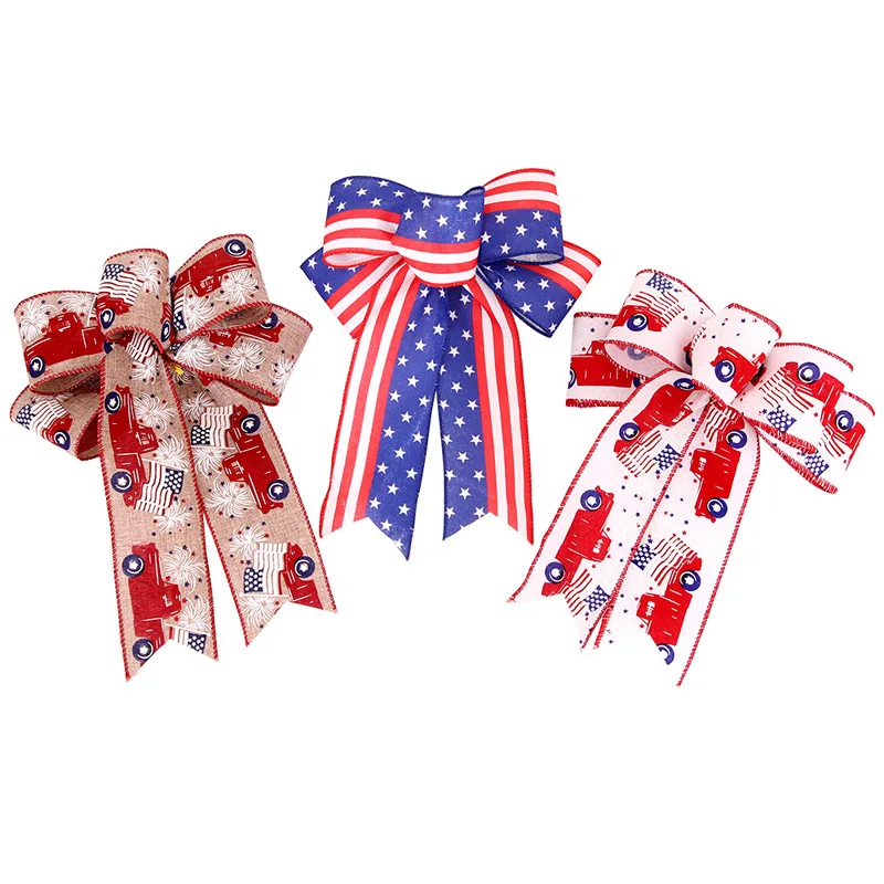

American Independence Day Decoration Stars Striped US Flag Bow USA National Day Bowknots Happy USA Independence Day Party Decor