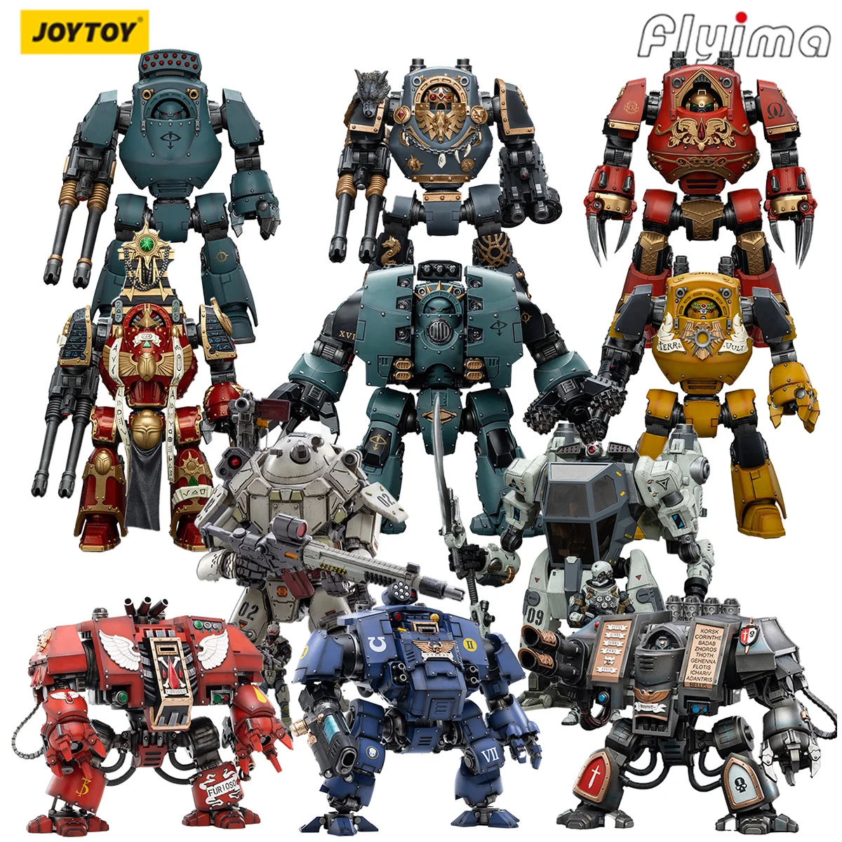 Фото [В НАЛИЧИИ] JOYTOY Warhammer 40K Фигурка UItramarines Dreadnought/North 09/Contemptor Dreadnought/Iron Wrecker 02 Режим 11 шт. №1