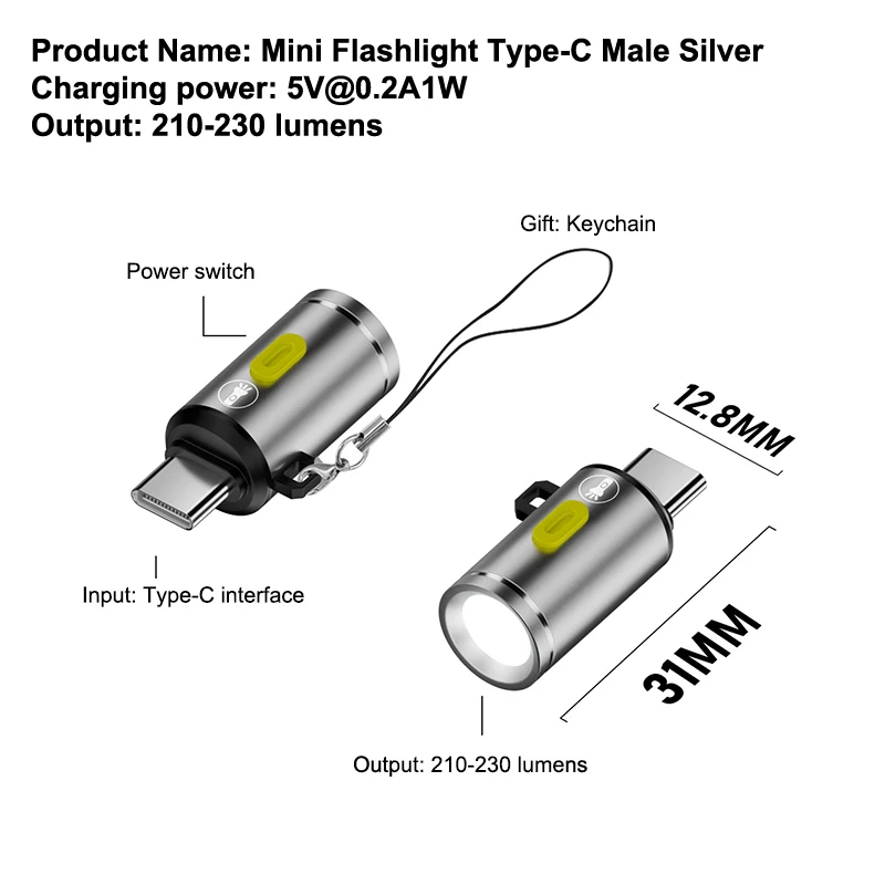 

Портативный USB-C фонарик