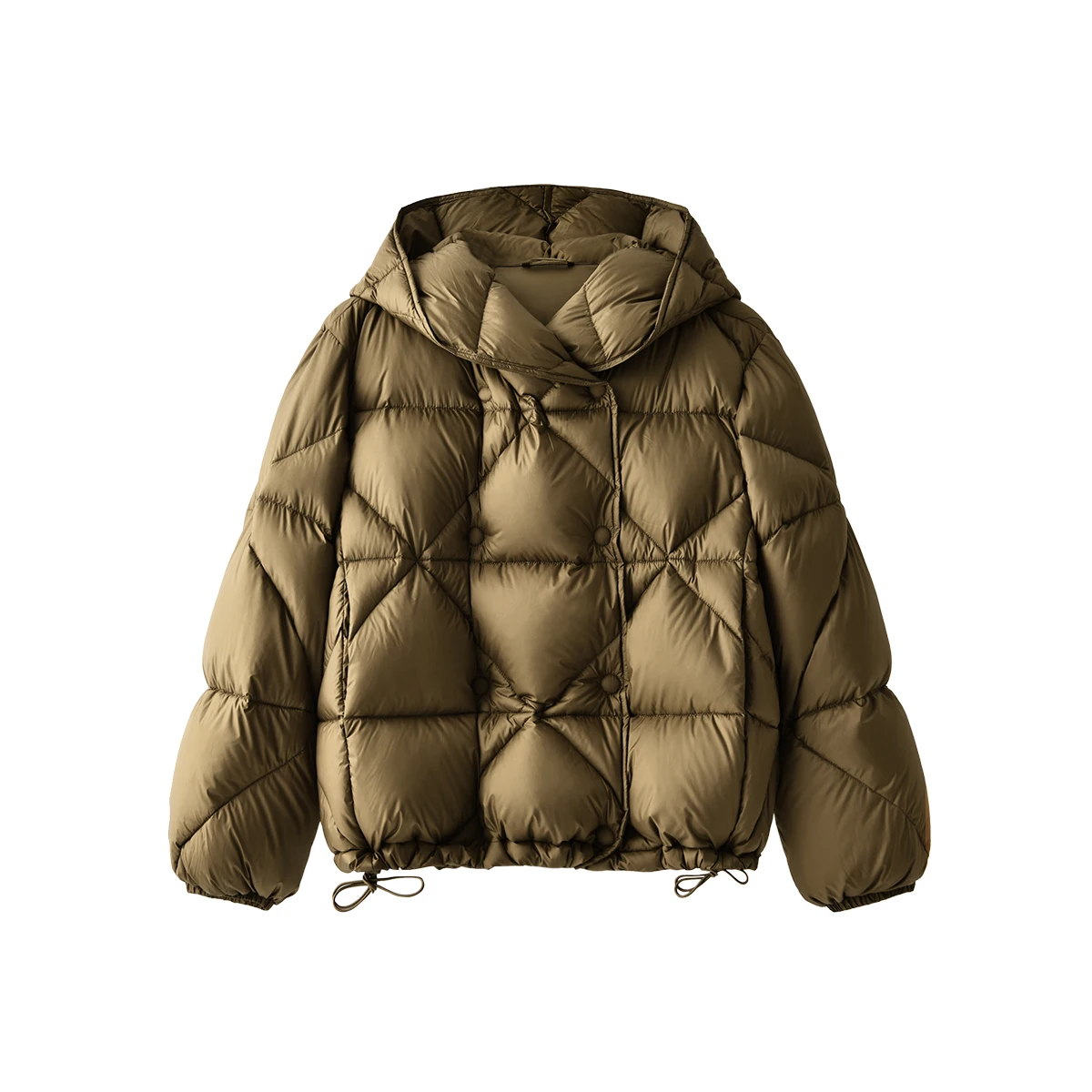 High Quality Puffer Jacket 90% White Duck Down High Street Autumn/Winter Covered Button Wide-waisted Casacas Para Mujer Invierno