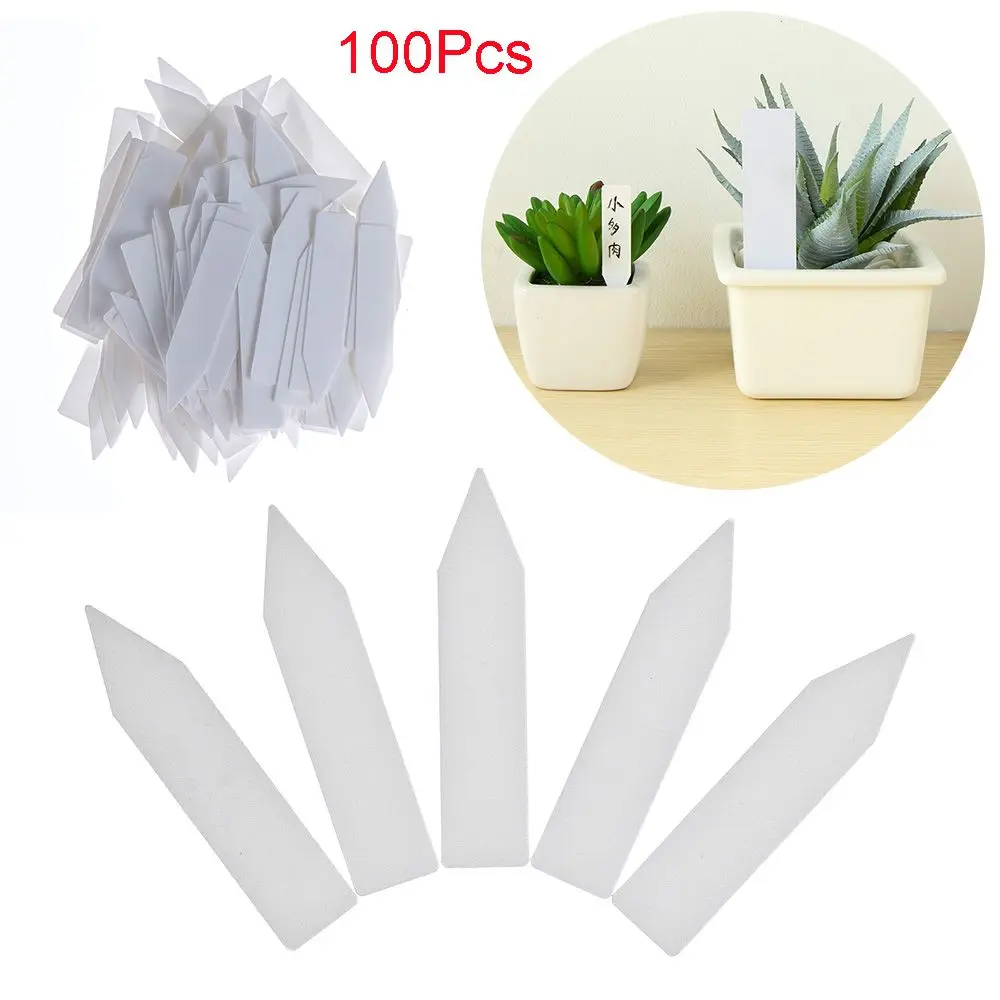 

100Pcs Waterproof Seedling Tags Reusable Plants Label PVC Classification Marker Greenhouse Seeds Tags Garden Tools Tags Tool
