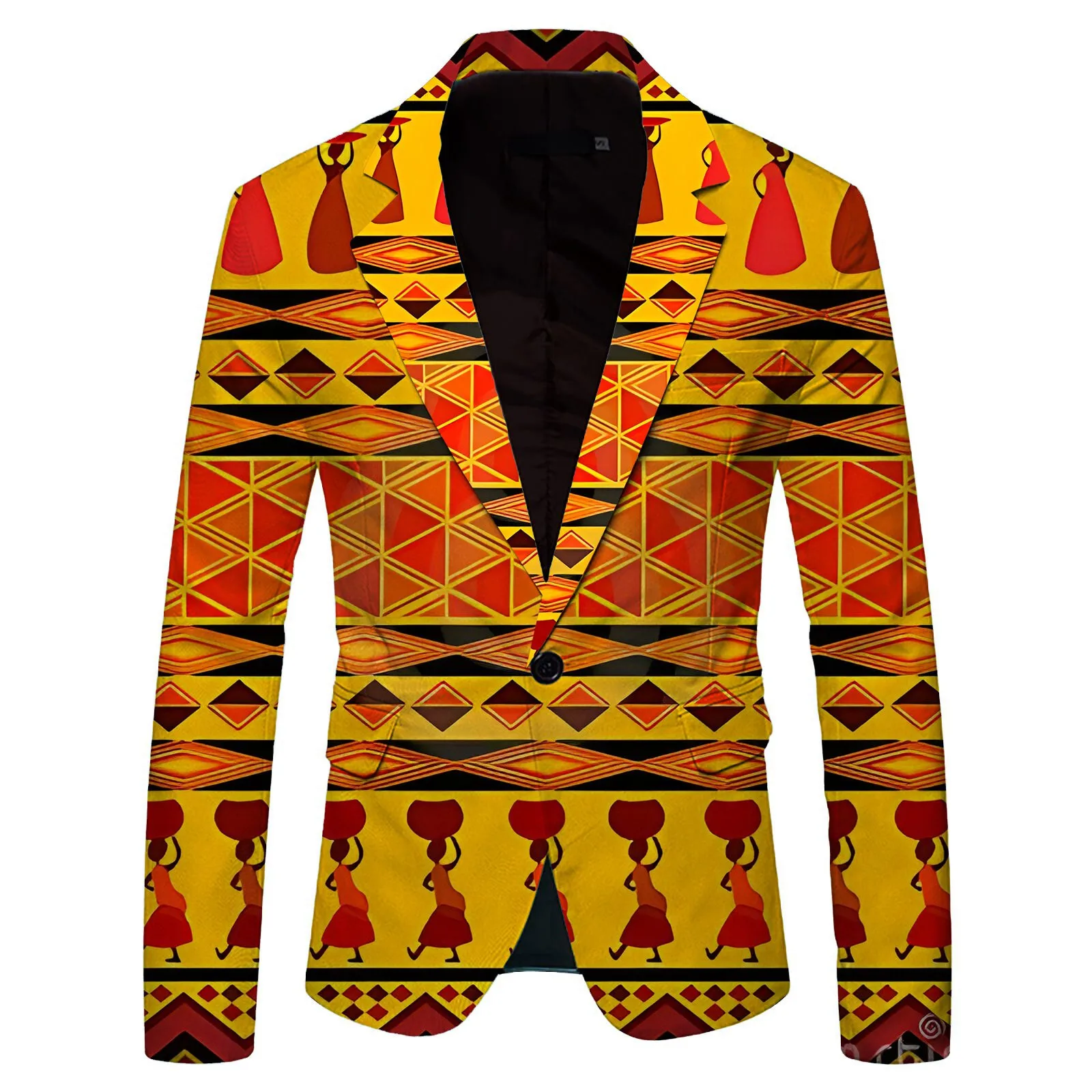 Пиджак мужской с отложным воротником однобортный приталенный пиджак