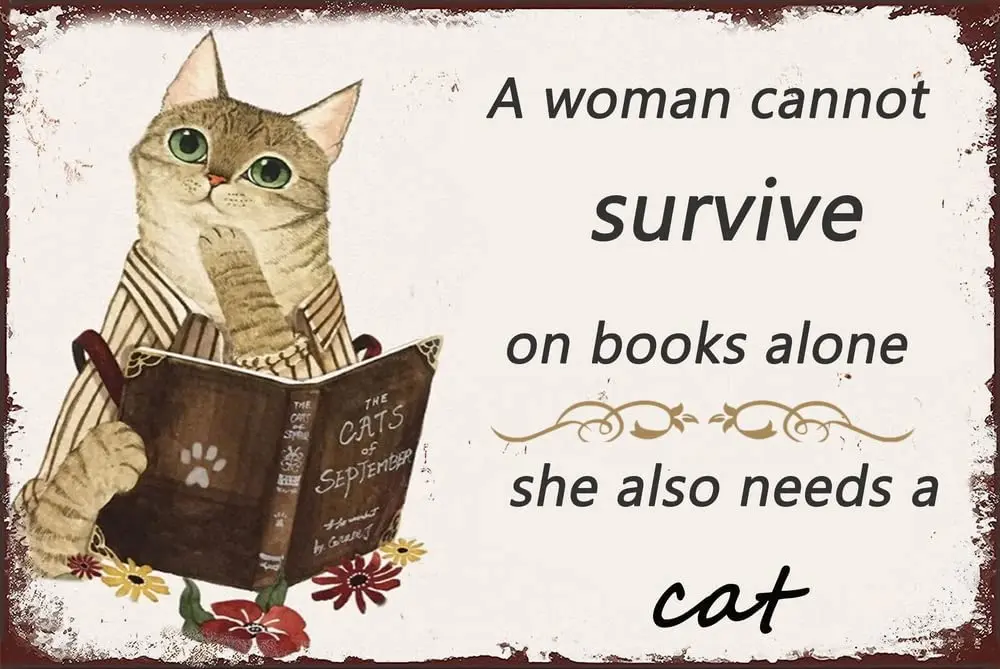 

Sokomurg Retro Vintage Funny 8"x12"Indoor cat Metal Aluminum Sign Garage Kitchen Decor Bar Pub Club Cafe Home Restaurant Wall