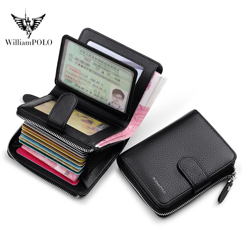 

New Fashion Business CreditHolder Wallet Multifunction Zip WilliamPOLO Photo Case
