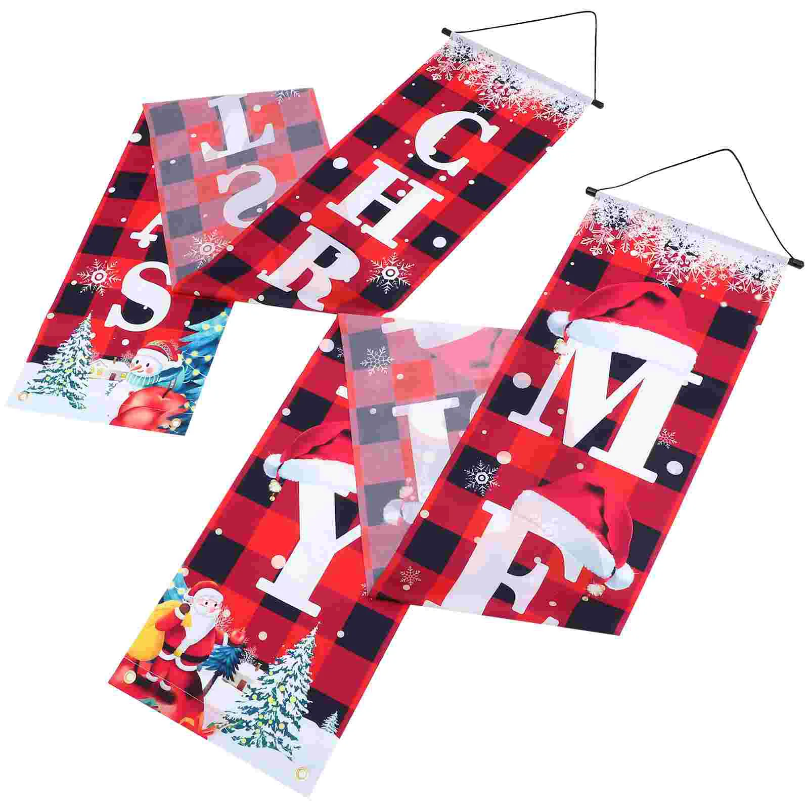

Christmas Outdoor Decorations Xmas Party Couplet Banner Porch Sign Wall Polyester