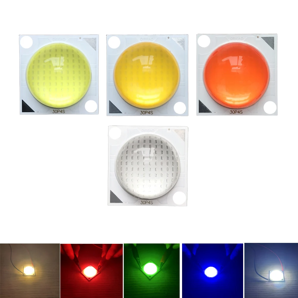 

LED chip 50W DC12V 4500LM Led Silicone Lens COB Lamp DIY Lampada outdoor chip light floodlight spotlight White Red Blue Green