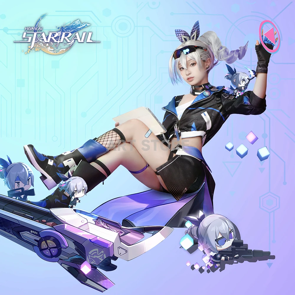 

Silver Wolf Cosplay Game Honkai Star Rail Costume Carnival Uniform Wig Anime Halloween Party Costumes for Women Game Full Set